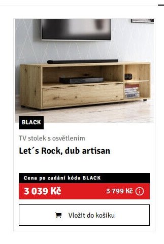 TV stolek s osvětlením Let´s Rock, dub artisan - ASKO akcniletaky.com