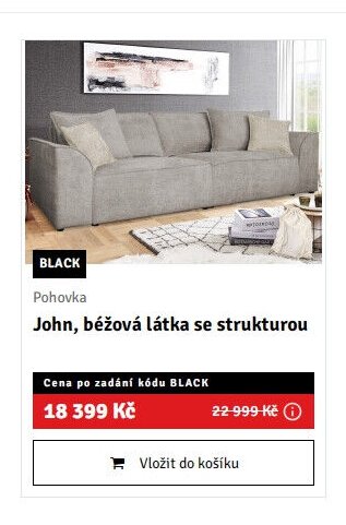 Pohovka John, béžová látka se strukturou - ASKO akcniletaky.com