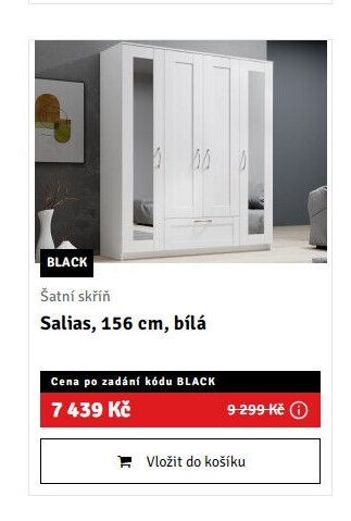 Šatní skříň Salias, 156 cm, bílá - ASKO akcniletaky.com
