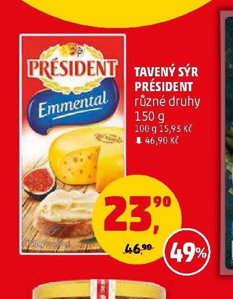 Tavený sýr Président