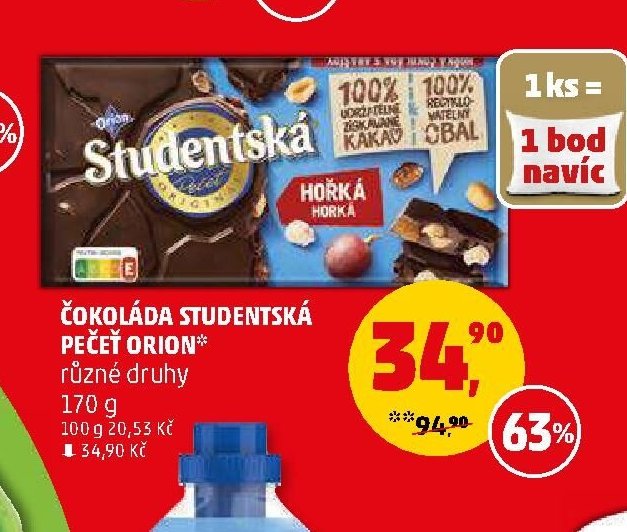 Čokoláda Studentská pečeť Orion