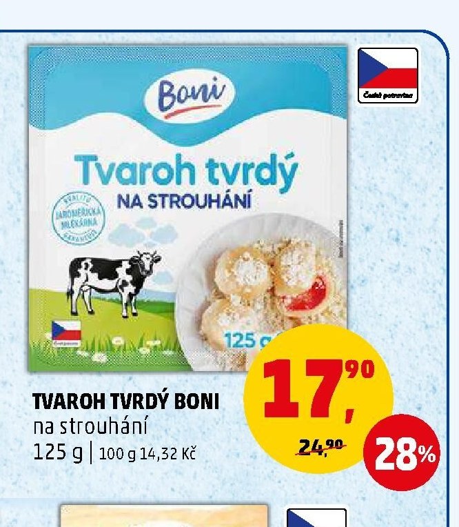Tvaroh tvrdý Boni na strouhání