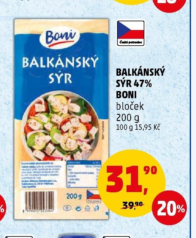 Balkánský sýr 47% Boni