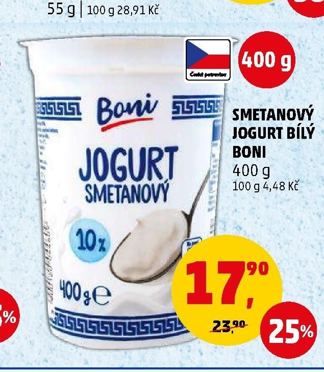 Smetanový jogurt bílý Boni