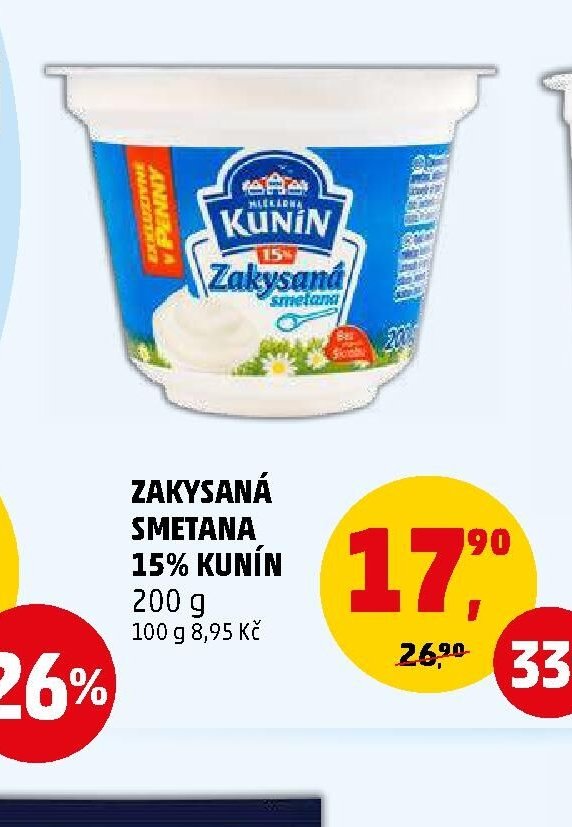 ZAKYSANÁ SMETANA 15% KUNÍN