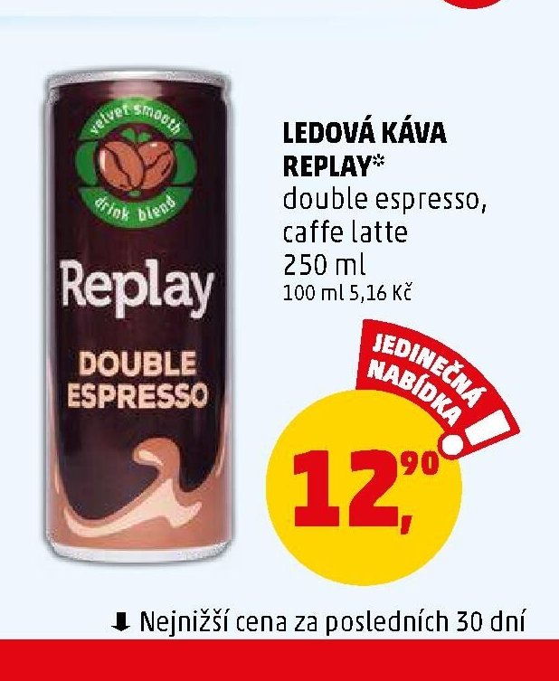 LEDOVÁ KÁVA REPLAY double espresso, caffe latte