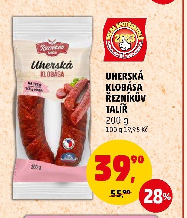 Uherská klobása Řezníkův talíř