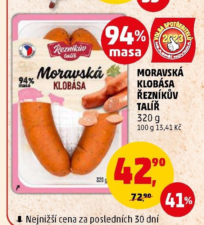 Moravská klobása Řezníkův talíř