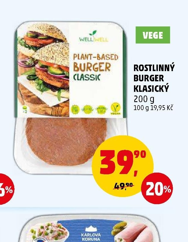 Rostlinný burger klasický