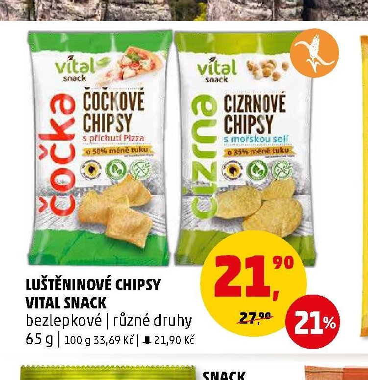 LUŠTĚNINOVÉ CHIPSY VITAL SNACK