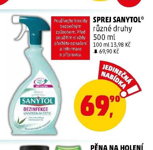SPREJ SANYTOL různé druhy