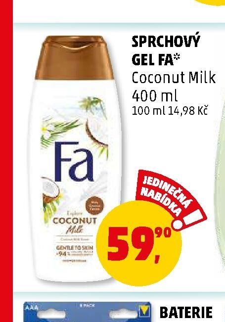 SPRCHOVÝ GEL FA Coconut Milk
