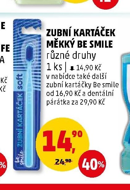 ZUBNÍ KARTÁČEK MĚKKÝ BE SMILE různé druhy