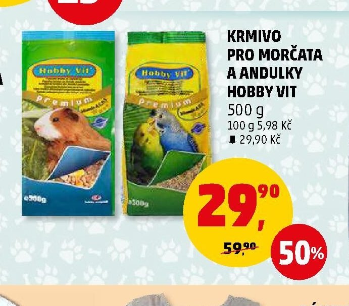 KRMIVO PRO MORČATA A ANDULKY HOBBY VIT