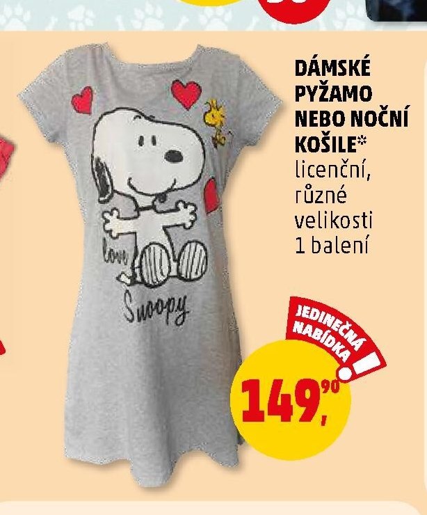 DÁMSKÉ PYŽAMO NEBO NOČNÍ KOŠILE licenční, různé velikosti