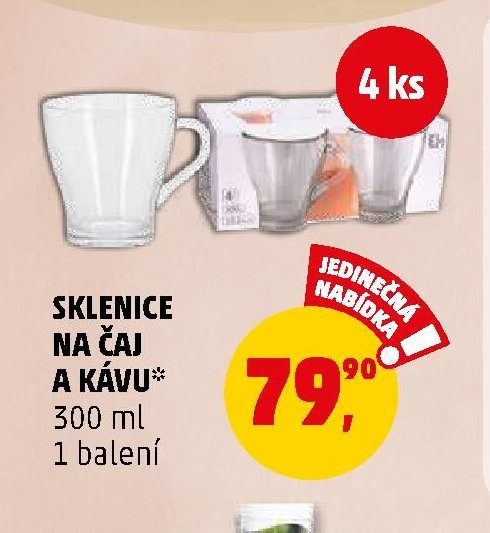 SKLENICE NA ČAJ A KÁVU