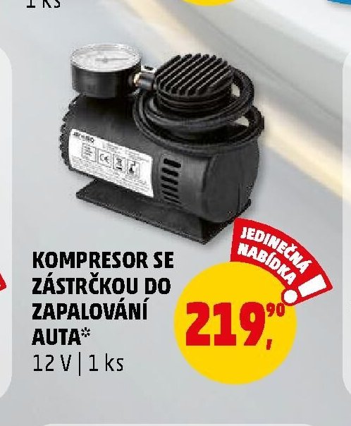 KOMPRESOR SE ZÁSTRČKOU DO ZAPALOVÁNÍ AUTA