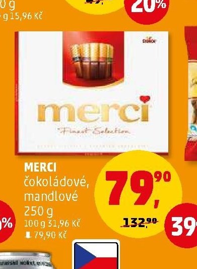 MERCI čokoládové, mandlové