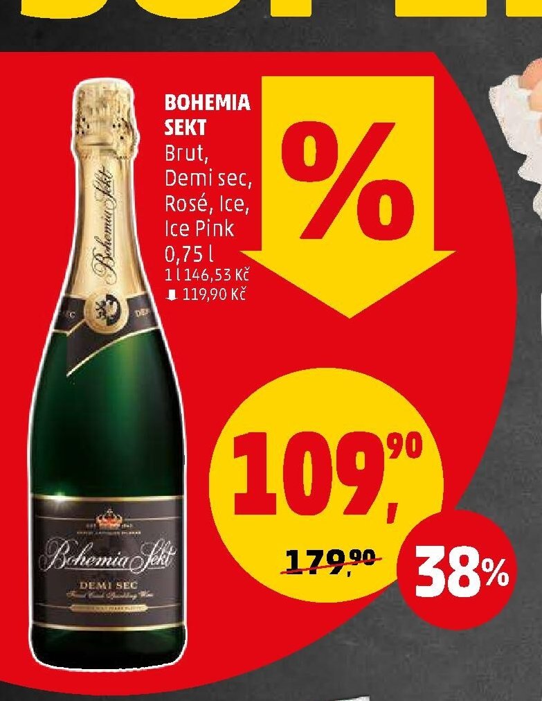 BOHEMIA SEKT Brut, Demi sec, Rosé, Ice, Ice Pink 0,75 l