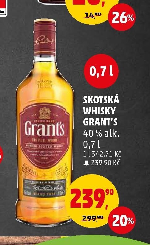 SKOTSKÁ WHISKY GRANT'S 40 % alk. 0,7 l