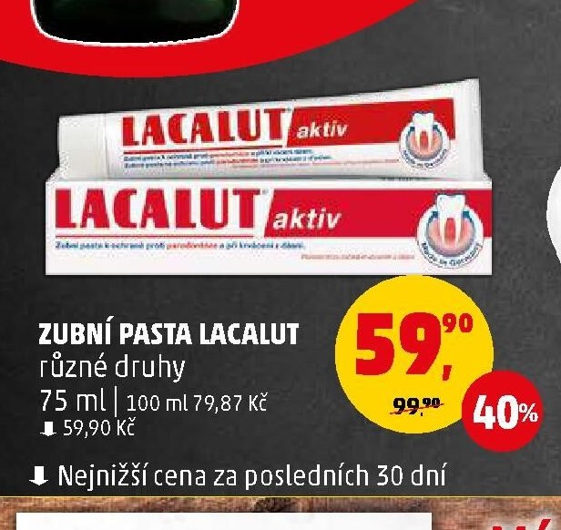 ZUBNÍ PASTA LACALUT různé druhy 75 ml