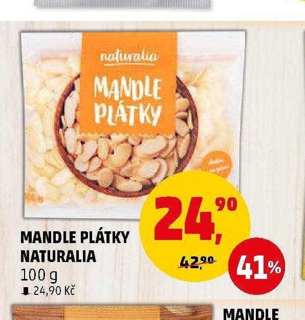 Mandle plátky Naturalia