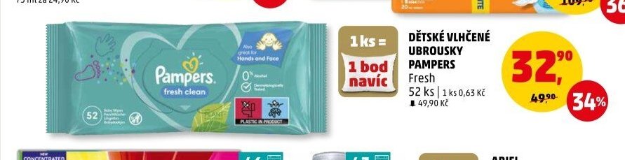 DĚTSKÉ VLHČENÉ UBROUSKY PAMPERS