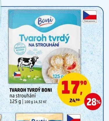 Tvaroh tvrdý Boni na strouhání