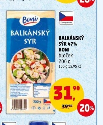 Balkánský sýr 47% Boni bloček