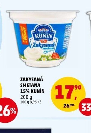 ZAKYSANÁ SMETANA 15% KUNÍN