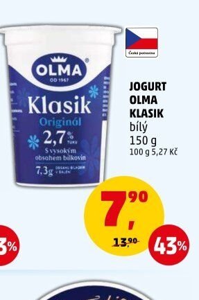 JOGURT OLMA KLASIK bílý