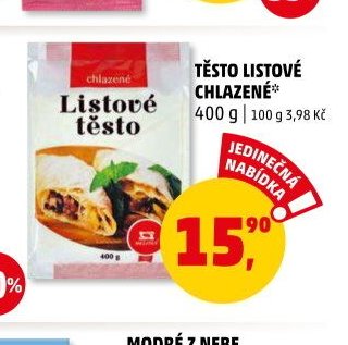 Těsto listové chlazené