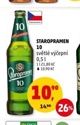 STAROPRAMEN 10 světlé výčepní 0,5 l