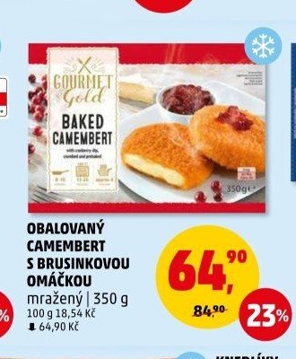 OBALOVANÝ CAMEMBERT S BRUSINKOVOU OMÁČKOU mražený