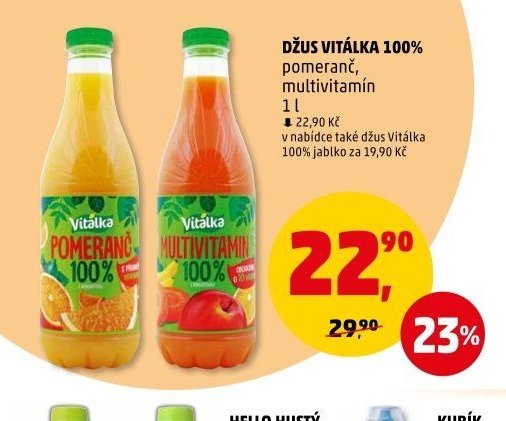 DŽUS VITÁLKA 100% pomeranč, multivitamin 1 l