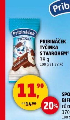 Pribináček tyčinka s tvarohem
