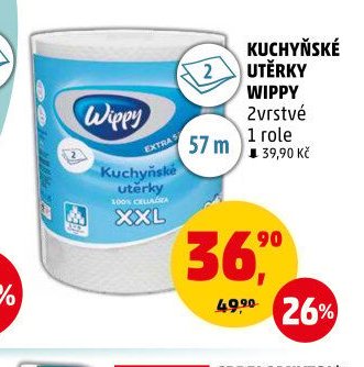 KUCHYŇSKÉ UTĚRKY WIPPY 2vrstvé 1 role