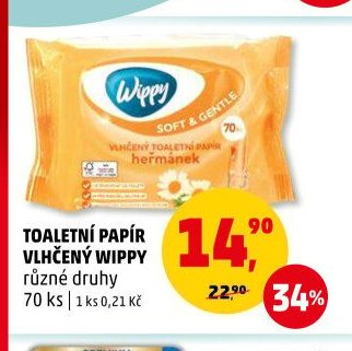 TOALETNÍ PAPÍR VLHČENÝ WIPPY různé druhy 70 ks