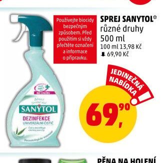 SPREJ SANYTOL různé druhy 500 ml