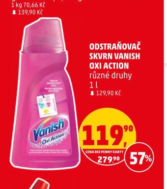 ODSTRAŇOVAČ SKVRN VANISH OXI ACTION různé druhy 1 l