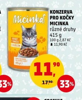 Konzerva pro kočky Micinka