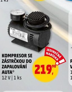 KOMPRESOR SE ZÁSTRČKOU DO ZAPALOVÁNÍ AUTA 12 V