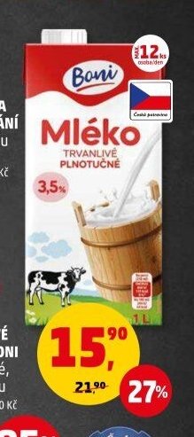TRVANLIVÉ MLÉKO BONI 1 l