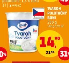 Tvaroh polotučný Boni