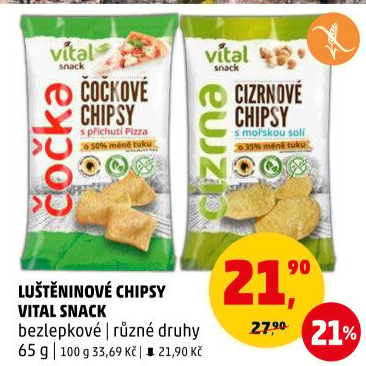 Chipsy bez lepku Vital snack