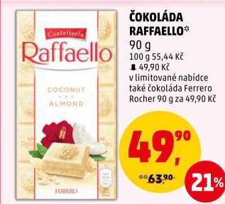 Čokoláda Raffaello Ferrero