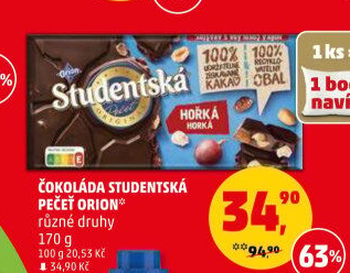 Čokoláda Studentská pečeť Orion