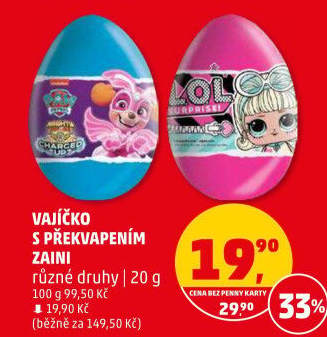 Čokoládové vajíčko s překvapením Zaini