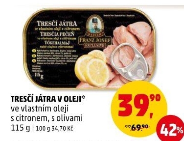 Játra tresčí v oleji Exclusive Franz Josef Kaiser