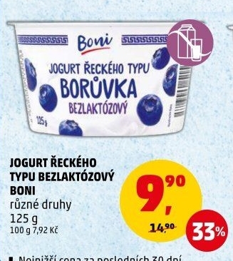 Jogurt ovocný bez laktózy Boni